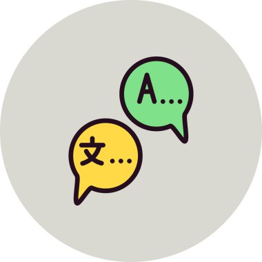 Sohbet 'in vektör simgesi, web diyaloğu bildirimi