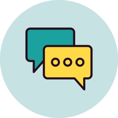 Sohbet 'in vektör simgesi, web diyaloğu bildirimi