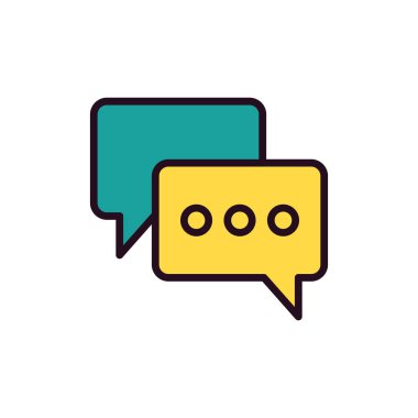 Sohbet 'in vektör simgesi, web diyaloğu bildirimi