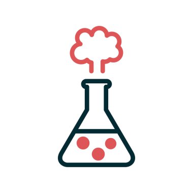 Kimyasal Reaksiyon. Web simgesi basit illüstrasyon