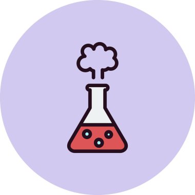 Kimyasal Reaksiyon. Web simgesi basit illüstrasyon