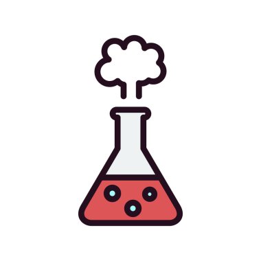 Kimyasal Reaksiyon. Web simgesi basit illüstrasyon