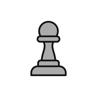 Web ve mobil uygulama tasarımınız için beyaz arkaplanda izole edilmiş satranç simgesi vektörü, oyun logosu konsepti 