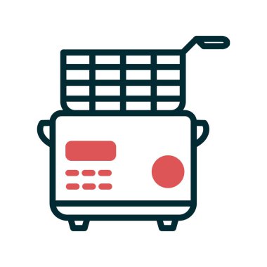 Derin Fryer simgesi. özet vektör illüstrasyonu.