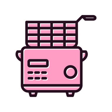 Derin Fryer simgesi. özet vektör illüstrasyonu.