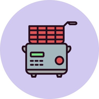 Derin Fryer simgesi. özet vektör illüstrasyonu.