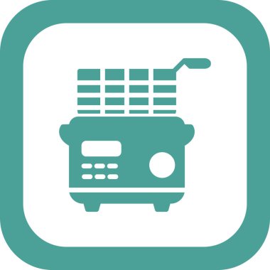 Derin Fryer simgesi. özet vektör illüstrasyonu.