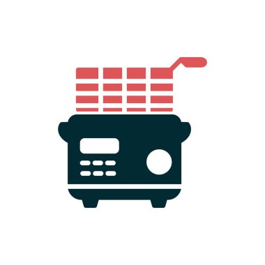 Derin Fryer simgesi. özet vektör illüstrasyonu.