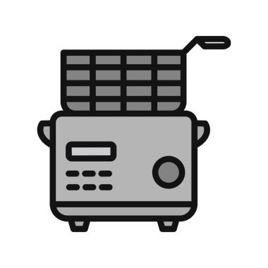 Derin Fryer simgesi. özet vektör illüstrasyonu.