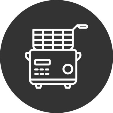 Derin Fryer simgesi. özet vektör illüstrasyonu.