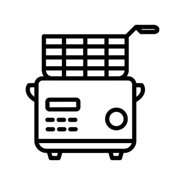 Derin Fryer simgesi. özet vektör illüstrasyonu.