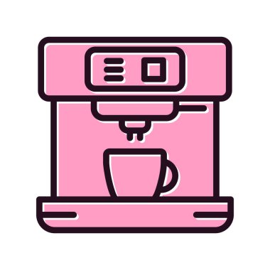 Kahve Yapıcı Vektör Satırı Simgesi