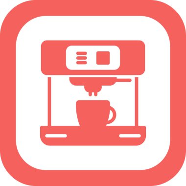 Kahve Yapıcı Vektör Satırı Simgesi