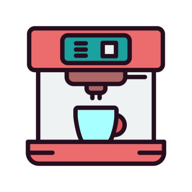 Kahve Yapıcı Vektör Satırı Simgesi