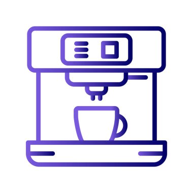 Kahve Yapıcı Vektör Satırı Simgesi