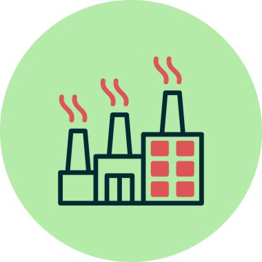 Fabrika binası simgesi, vektör illüstrasyonu