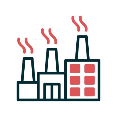 Fabrika binası simgesi, vektör illüstrasyonu