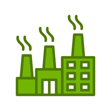 Fabrika binası simgesi, vektör illüstrasyonu