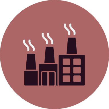 Fabrika binası simgesi, vektör illüstrasyonu