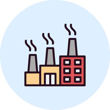 Fabrika binası simgesi, vektör illüstrasyonu