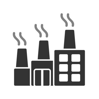 Fabrika binası simgesi, vektör illüstrasyonu