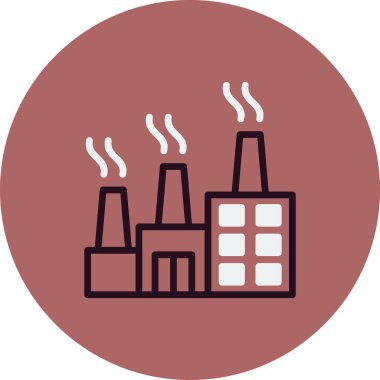 Fabrika binası simgesi, vektör illüstrasyonu