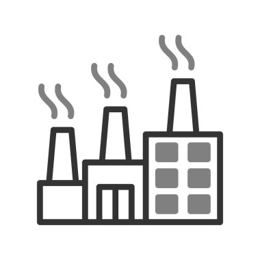 Fabrika binası simgesi, vektör illüstrasyonu