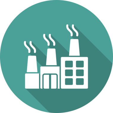 Fabrika binası simgesi, vektör illüstrasyonu