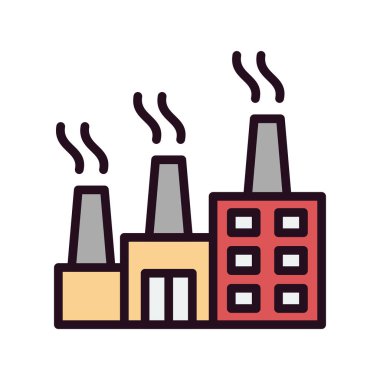 Fabrika binası simgesi, vektör illüstrasyonu