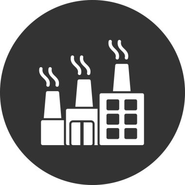 Fabrika binası simgesi, vektör illüstrasyonu