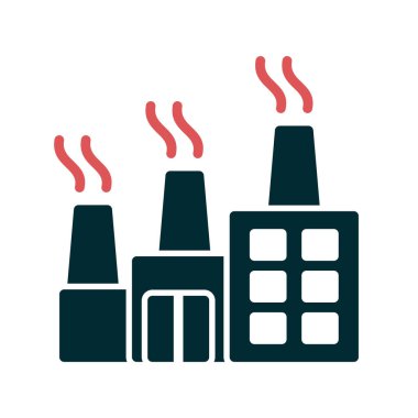 Fabrika binası simgesi, vektör illüstrasyonu