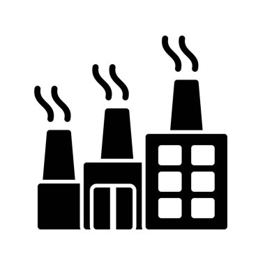 Fabrika binası simgesi, vektör illüstrasyonu