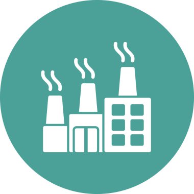 Fabrika binası simgesi, vektör illüstrasyonu