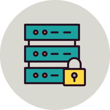 veritabanı. Web simgesi basit illüstrasyon