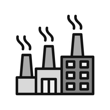 Fabrika binası simgesi, vektör illüstrasyonu