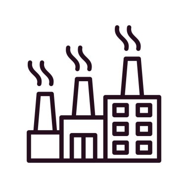 Fabrika binası simgesi, vektör illüstrasyonu