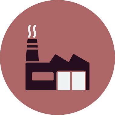 Fabrika binası simgesi, vektör illüstrasyonu