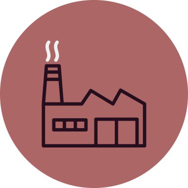 Fabrika binası simgesi, vektör illüstrasyonu