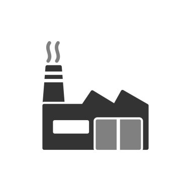 Fabrika binası simgesi, vektör illüstrasyonu