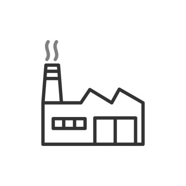 Fabrika binası simgesi, vektör illüstrasyonu