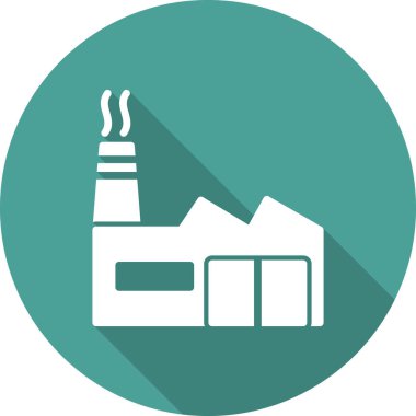 Fabrika binası simgesi, vektör illüstrasyonu