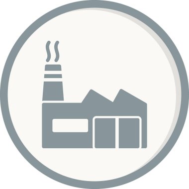 Fabrika binası simgesi, vektör illüstrasyonu