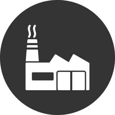 Fabrika binası simgesi, vektör illüstrasyonu