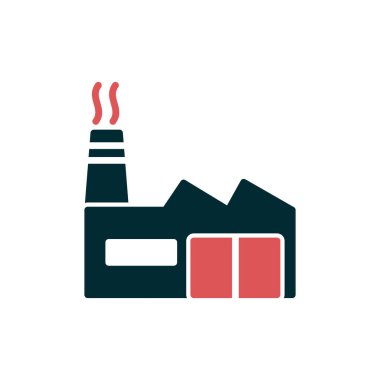 Fabrika binası simgesi, vektör illüstrasyonu