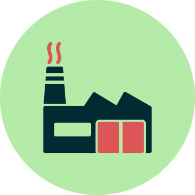 Fabrika binası simgesi, vektör illüstrasyonu