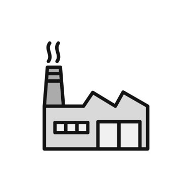 Fabrika binası simgesi, vektör illüstrasyonu