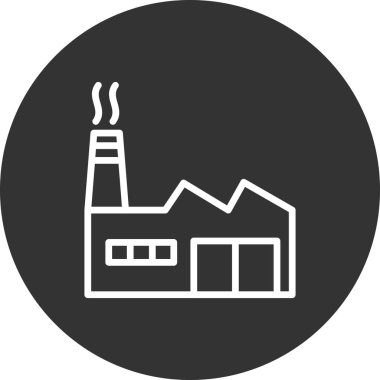 Fabrika binası simgesi, vektör illüstrasyonu