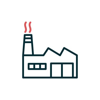 Fabrika binası simgesi, vektör illüstrasyonu