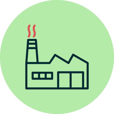 Fabrika binası simgesi, vektör illüstrasyonu