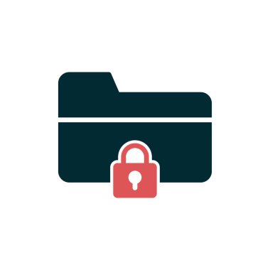 Kilit simgesi olan klasör. vektör illüstrasyonu